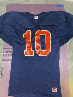 Vintage 90’s 00’s Wilson Navy Athletic Jersey with orange M Logo